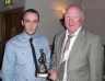 Eoghan Rua Coleraine manager and Football Guest Sean McGoldrick presents Reserve Footballer of the year to Dominic McFerran
